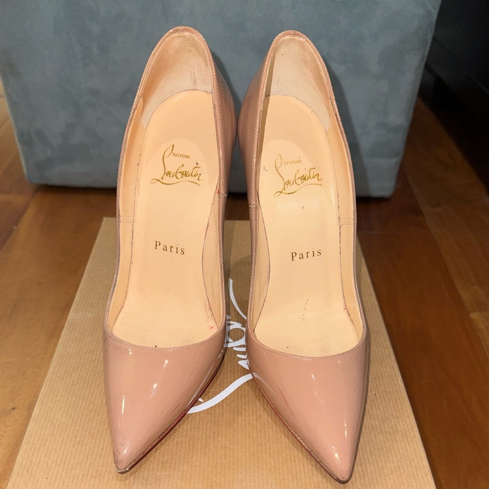 So Kate Christian Louboutin 120, 35.5 Nude Patent Leather